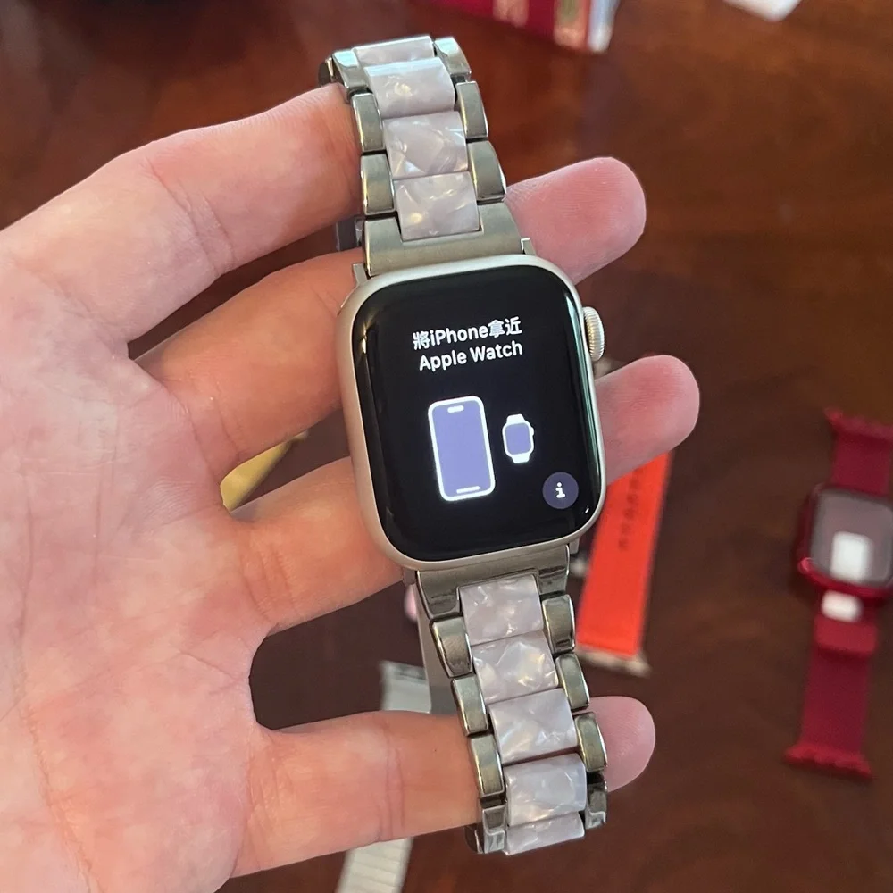 Apple Watch Series 8 w/band collection and cases.